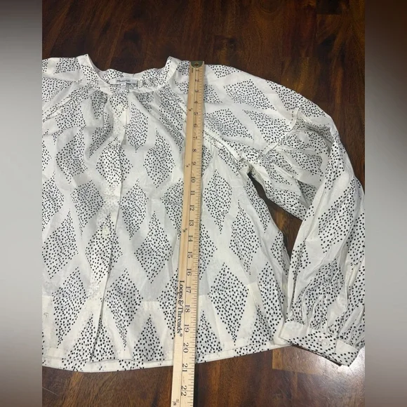 NWT! Madewell | Lighthouse Shirred Balloon-Sleeve Top in Geometric Print | S - Picture 7 of 7